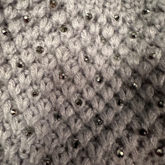 COCO+CARMEN/NWOT/warm and comfy grey hat with pompom rhinestones on front half - Picture 3 of 10